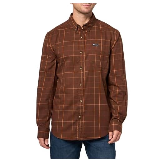 Columbia Mens Rapid Rivers II Long Sleeve Shirt, Tobacco Tattersall, Small