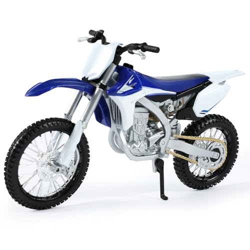 Risopen 1:12 Dirt Bike Compatible pour Yamaha YZ450f Modèle de Moto Mini Supercross Motocross Moto Model Collection ou Cadeau pour Enfant Adulte garçon (Bleu)
