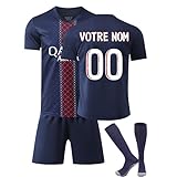 Personnalisé Maillot de Foot 2025/2026 Kit Complet Adulte & Enfant – Personnalisable avec Nom Numéro,Tenue de Football Homme Femme Garçon Fille,Ensemble Short Chaussettes,Equipe de Match Entraînement