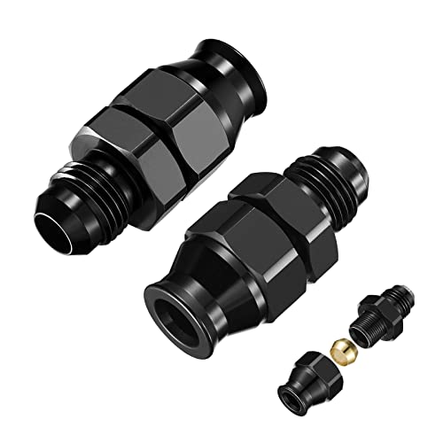 SYKRSS 6AN Male to 5/16" Hardline Tube Fuel Line Fitting, 5/16 inch OD tube to 6AN male Straight Hard Tube Adapter Aluminum 2PCS