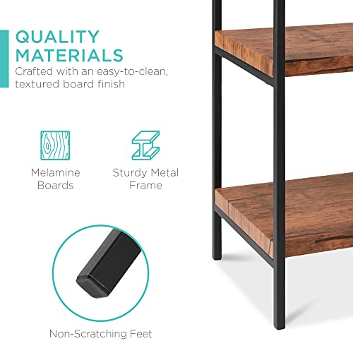 Best Choice Products Large Console Table 3 Tier 55In Sofa Table Storage Cabinet Shelf, Accent Entryway Wide Foyer Table, Display Stand Living Room Hallway Décor - Brown #TOP5