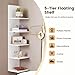 Giantex 5-Tier Wall Shelf, Vertical Floating Shelves, Storage Shelving Unit Display Rack, Wooden Wall-Mounted Organizer Book Shelf for Bedroom, Living Room, Bathroom, Home Decoration, White