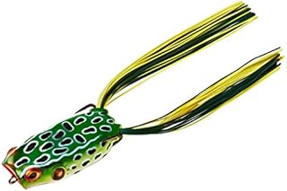 BOOYAH Poppin' Pad Crasher Topwater Bass Fishing Hollow Body Frog Lure with Weedless Hooks, Leopard Frog