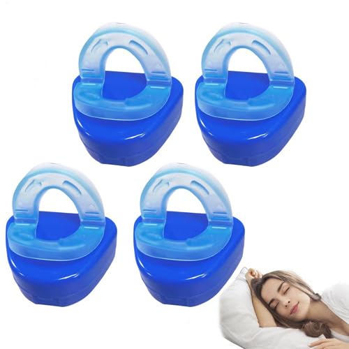Generico 4 Pezzi Dispositivo Antirussamento, Bite Notturno Antirussamento, Boccaglio Per Ridurre Russamento, Boccaglio Per Dormire Riutilizzabile, Riduce Gli Aiuti Per Russare Per Uomini Donne