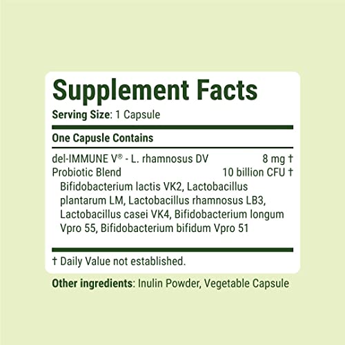 Del-Immune V® + Delpro Probiotic & Prebiotic Blend by Stellar Biotics - Promotes Optimal Gut Health, Digestion, Immune Support & Mood (120 Capsules) - Image 4