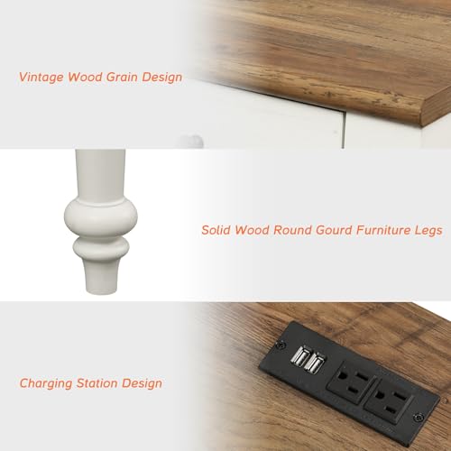 Close-up of WAMPAT Vanity Desk drawers