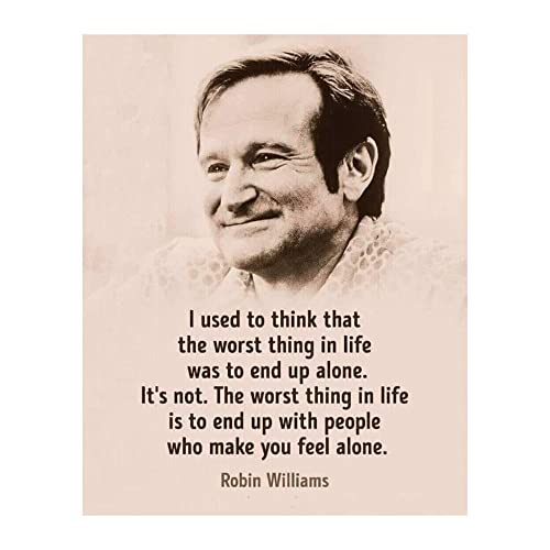 AMERICAN LUXURY GIFTS Robin Williams 'The Worst Thing In Life' Quote - Inspirational Sepia...
