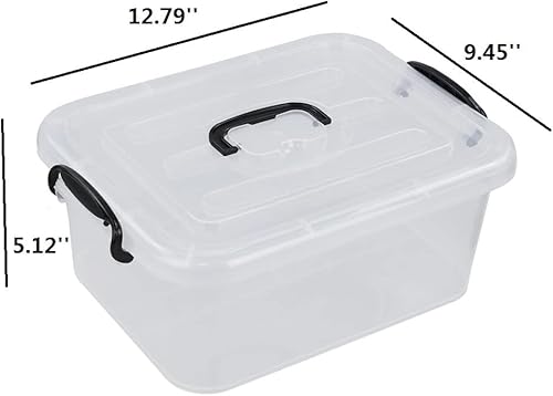 Miniatura 3 de Caja de almacenamiento de plástico de 8 litros, paquete de 2 contenedores de almacenamiento transparentes con asas