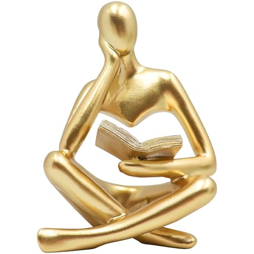 Figura Dorada Abstracta Pensador para Escritorio Decorativo miniatura 1