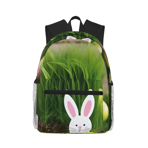 Sac à dos de voyage multifonction imprimé lapin de Pâques noir taille unique pour adulte
