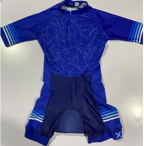 Terno de ciclismo feminino, conjunto de corrida de triatlo feminino, macacão de uma peça, manga curt