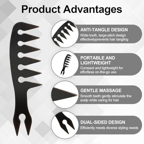 Peine texturizador para cabello rizado y grueso ergonómico miniatura 2