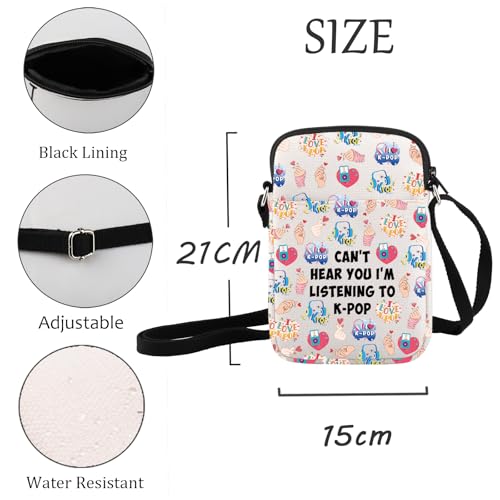 JXGZSO Music Lover Gift Can't Hear You I'm Listening To Crossbody Bag Thrmed Shoulder Bag Music Fans Gift2