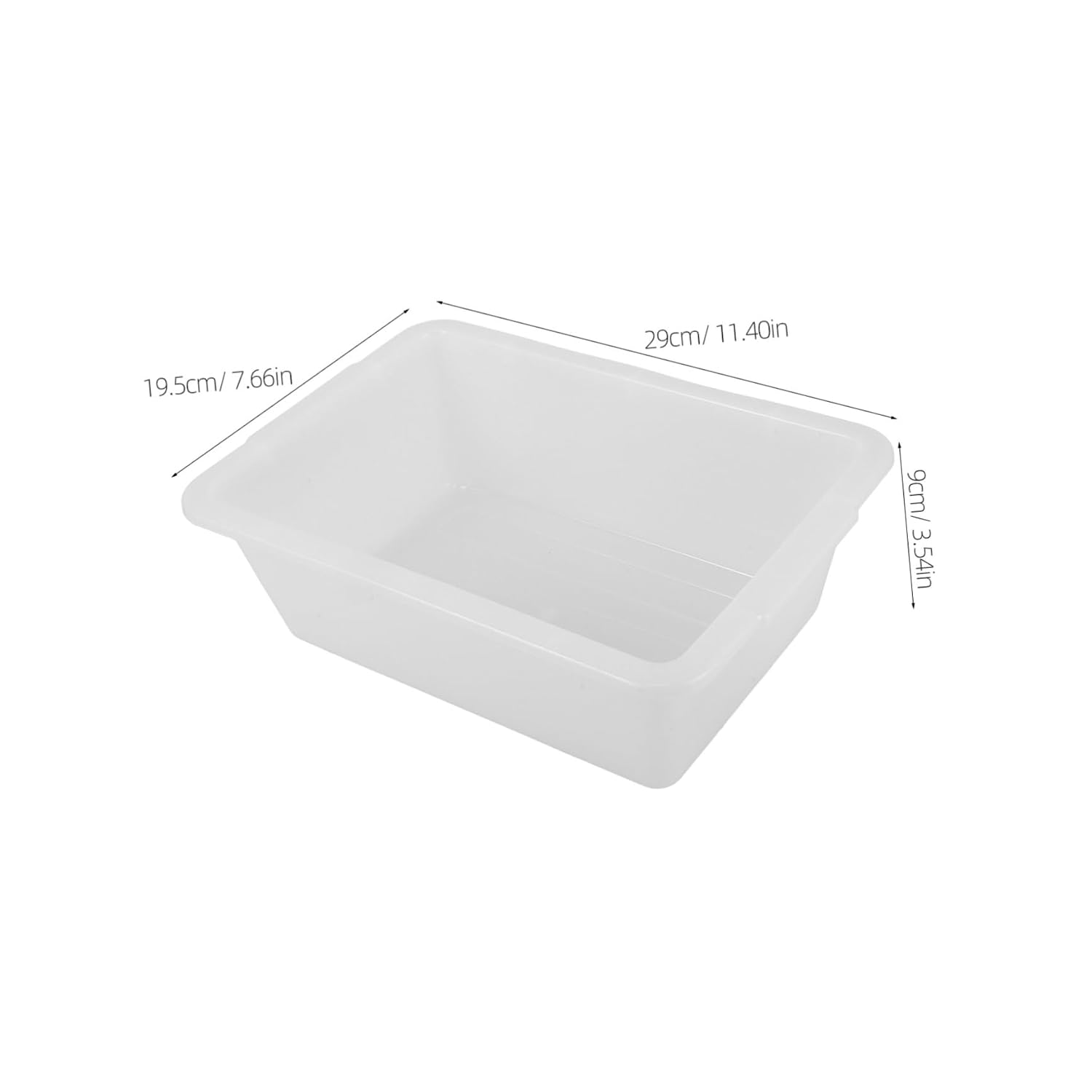MAGICLULU 3pcs Plastic Storage Bin Rectangular Tubs Dish Bin Tote Handles for Kitchen Garden Restaurant