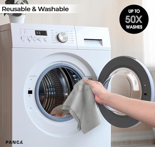 Image of PANCA Microfiber Cleaning Cloth Roll 25x25 cm Reusable Tear-Away Towels | Super Absorbent Lint-Free Cleaning Wipes for Home, Kitchen, Car, Glass, Laptop & Floor Cleaning (20 Sheets)