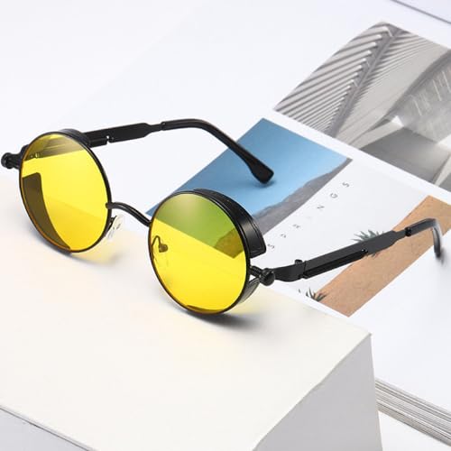 Lunettes de soleil rétro en métal argenté de haute précision LVTFCO