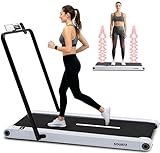 Squatz Tapis Roulant 2-in-1 con Manubrio e Pedana Vibrante, Tapis Roulant Salvaspazio, Walking Pad...