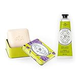 La Chatelaine 20% Shea Butter Lemon Verbena Hand Cream + French Soap in a Tin Set, Moisturizing, Nourishing, Made in France, Travel Size Hand Lotion 1 fl oz, Natural Triple Milled Bar (100 g)