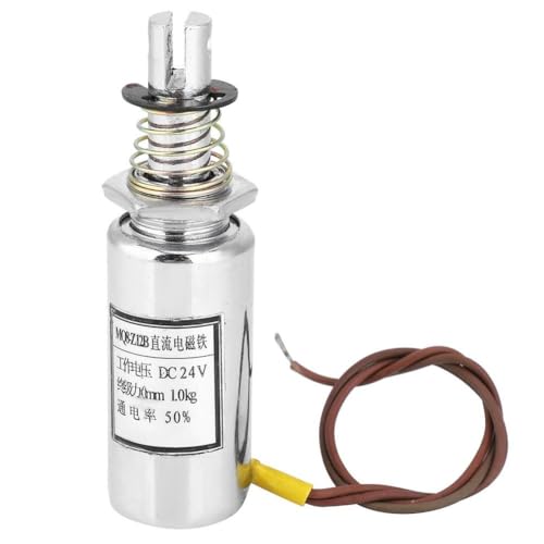 Jadeshay Electroimán solenoide de CC, electroimán solenoide cilíndrico de CC de tracción for automatización industrial MQ8 Z12B 9.8N 24