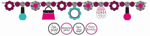 Ribbon Garland with Slumber Party Shapes, Pink Zebra Boutique