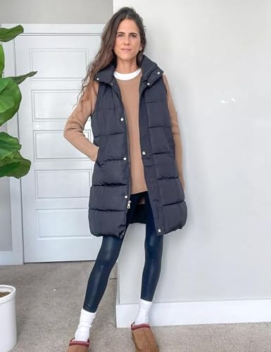Fiona Jolin Long Puffer Vest Women Hooded Warm Padded Winter Coats Sleeveless Puffy Jackets Outerwear Vests  thumb #6