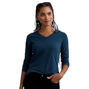 Women’s Organic Pima Cotton Long Sleeve V-Neck T-Shirt