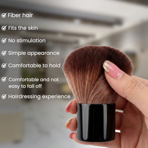 Image of FOLELLO Professional Hairdressing Stylist Barber Brush for After Shave and Hair Cutting Cleaning, Face Neck Duster, Hair Sweep Brush for Salon, Soft Barber Face Cleaning Hairbrush