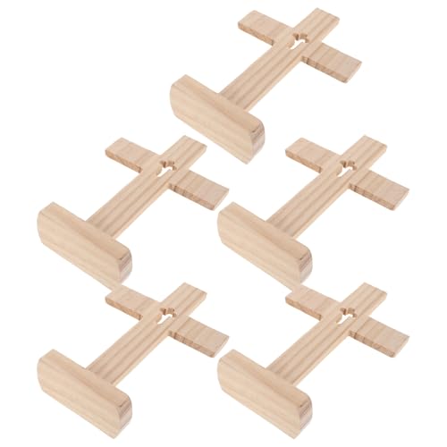 Cruces de madera para decorar el hogar, pack de 5 piezas artesanales de pino para escritorio