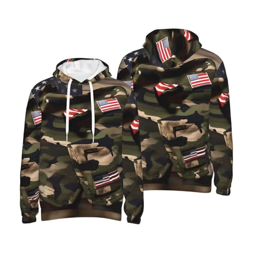 Sweat à capuche décontracté homme EdWal imprimé USA - 7