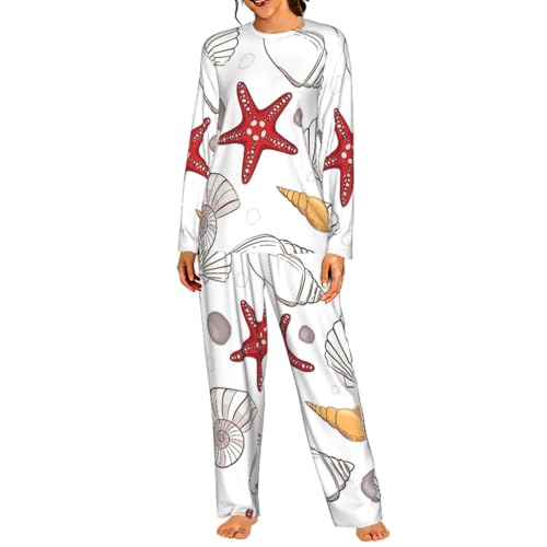 Pyjama femme confortable pour soirée cocooning motif bord de mer