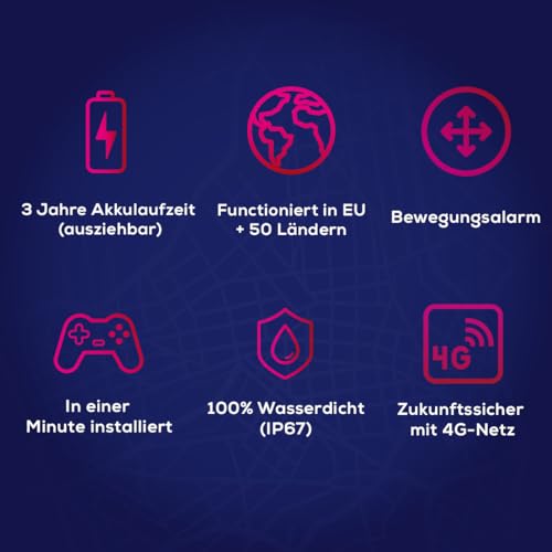 Loca 2 GPS-Tracker - Kein Abonnement oder SIM-Karte - 3 Jahre Battereilebensdauer - Wasserdicht - Auto, Motor, Wohnmobil, Fahrrad & Boot - Abdeckung EU + 130 Länder