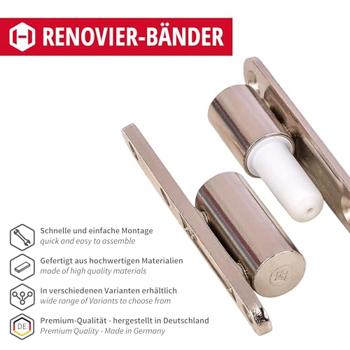 Gedotec Renovation Hinge in Nickel-Plated Steel, 1 piece - Image 2