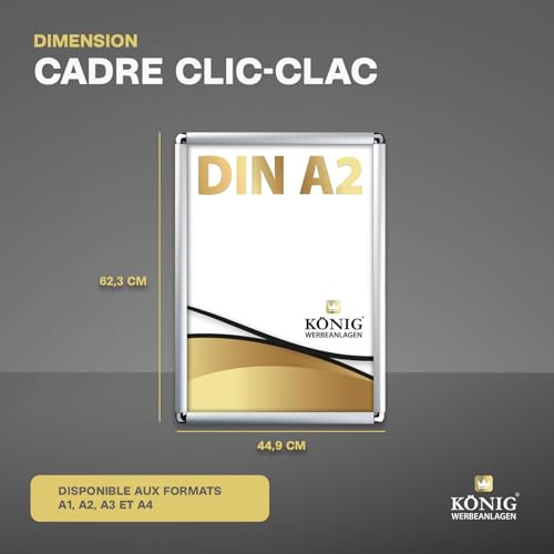 Cadre interchangeable A2 à coins arrondis pour affiche de salon ou bureau - 4