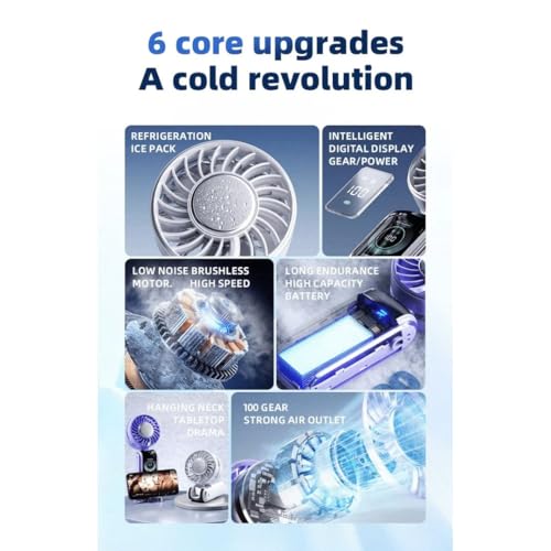 Image of STARQ Mini Handheld Rechargeable Fan Compact & Powerful Cooling Fan for Travel, Office, Outdoor Use (Ice-Cooling-Fan-N106 Purple)