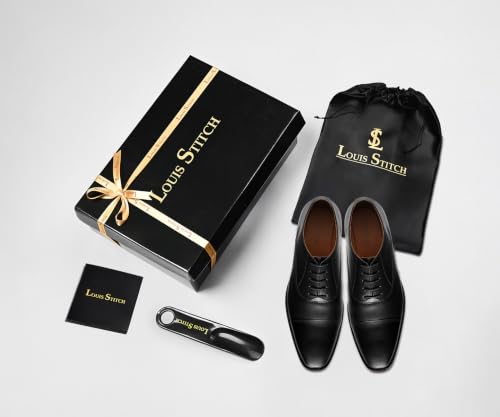 Image of LOUIS STITCH Men's Derby Shoes | Handmade Italian Leather Formal Shoes | Classic Lace-Up Derby Shoes for Men | Premium, Office & Wedding Shoes | Sizes 6-12
