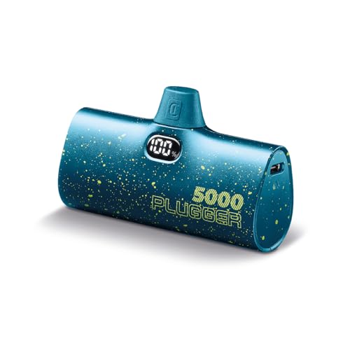 Cellularline | Plugger | Powerbank sin Cable - 5000mAh 20W Power Delivery - LCD Display – Input 1xUSB-C Port 18W / 1xUSB-C Connector 18W - Output 1xUSB-C 20W - Azul