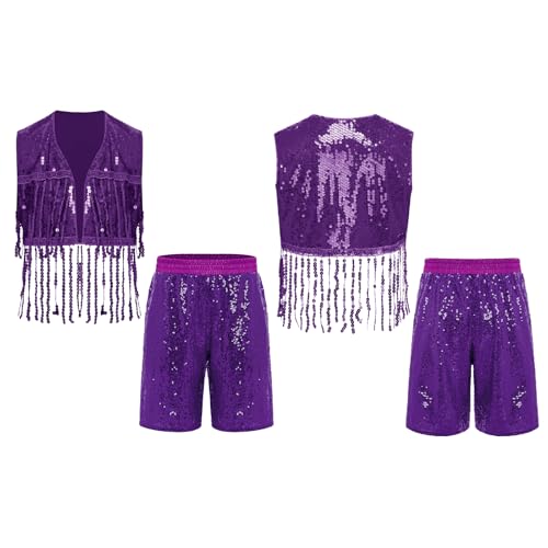 Franges ballet violet ensemble deux pièces de danse pour adolescentes - 3