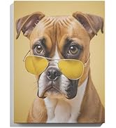 FZJSKJ Framed Canvas Wall Art 12”x16” Small Artwork for Living Room or Bedroom or Office (Funny Dog)