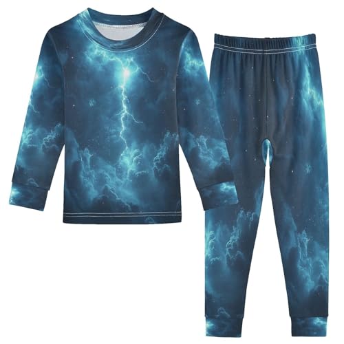 Pajama Sets Long Sleeve Lightning Cool Soft Comfy Sleepwear 2 Piece PJS 3-8T