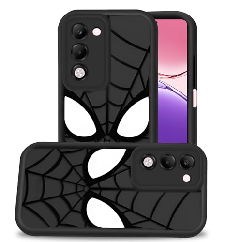 Image of AESTMO Back Case Cover for Oppo K13X 5G / A5 5G Cover | Spidey Face Mask Design | Silicone Case | Full Body Protection | Camera Protection Back Cover for Oppo K13X 5G / A5 5G (Black)