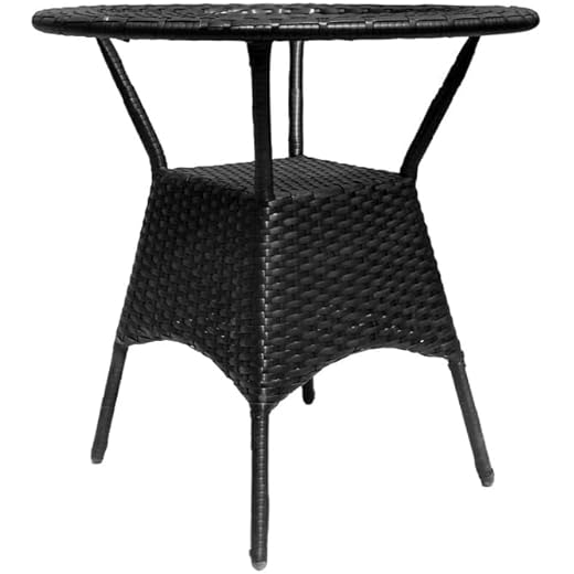 Patio 1 Table Wicker Furniture 24x24 Black