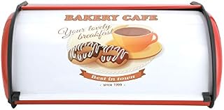Metal Bread Box,Bread Containers Storage for Kitchen Counter Retro Bread Bin Bread Saver,Large Pastry Box Storage(Red)¡­
