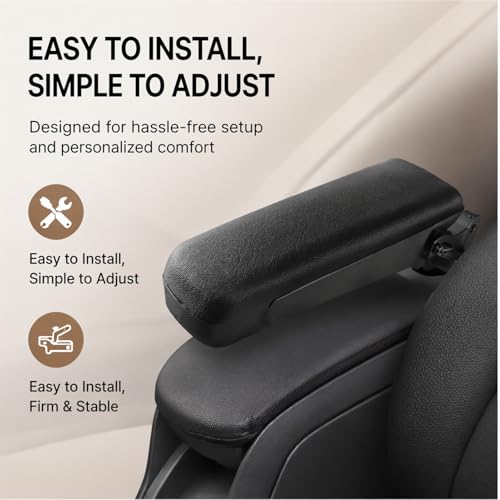 1 Pair Car Seat Armrest, Car Adjustable Seat Armrest Shock PU Sponge Black Universal for Automobiles Trucks by Keenso - Used condition - Image 8