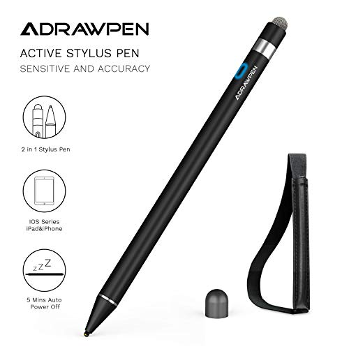 Stylus Pen Compatible for Apple iPad, Adrawpen Rechargeable Active Stylus Pen with 2