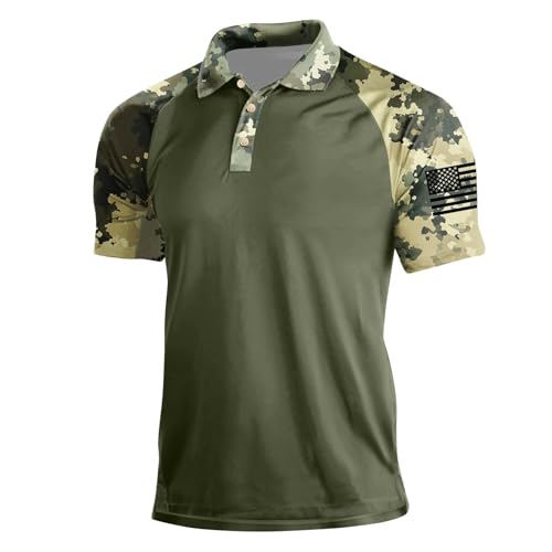 Polo Shirts for Men Camo Shirt American Flag Polo...