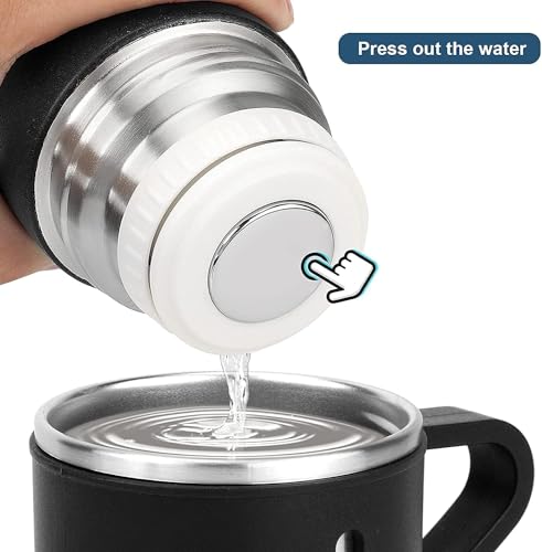 Image of Vacuum Flask Set with 2 Cups, Double Wall Stainless Steel Thermo 500ml Vacuum Insulated Bottle Water Flask Set with 3 Cups with Two Cups Hot & Cold