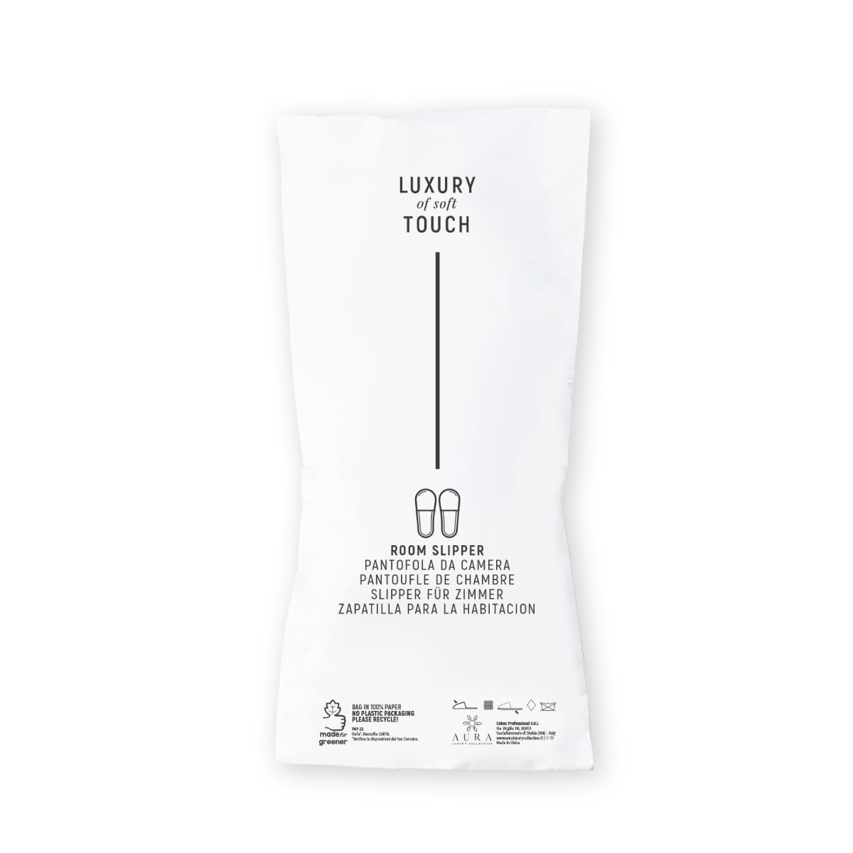 AURA LUXURY COLLECTION ® 100 paia di CIABATTE MONOUSO bianche unisex TAGLIA UNICA con suola antiscivolo per ospiti, hotel, b&b spa centri estetici