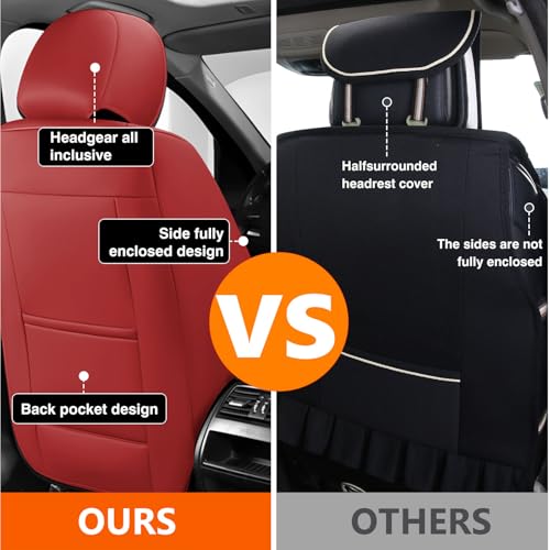 Image of Foneso Faux Leather Car Seat Covers Compatible with Dodge Ram | Heavy Duty Seat Cushions For 2002-2026 1500 2500 3500 Pickup Limited Laramie Big Horn Crew Cab& Quad Cab