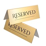 HOMSFOU 2 Stück Tischschild Reserviert aus Acryl 17x6,5cm Gold Reservierungsschilder für Hochzeitsstühle Partys und Restaurant Sitzplatzreservierung