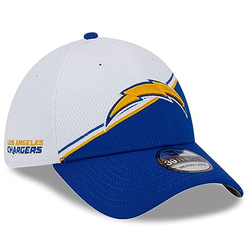 New Era Men's White/Blue Los Angeles Chargers 2023 Sideline 39THIRTY Flex Hat